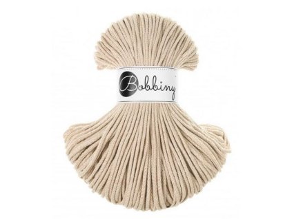 Bavlněná šňůra BOBBINY 3 mm - warm beige