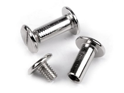 Knihařský šroub Ø 5 mm / výška 12 mm - nikl