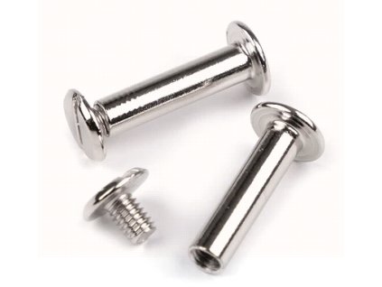 Knihařský šroub Ø 5 mm / výška 20 mm - nikl