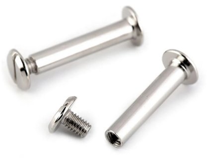 Knihařský šroub Ø 5 mm / výška 25 mm - nikl