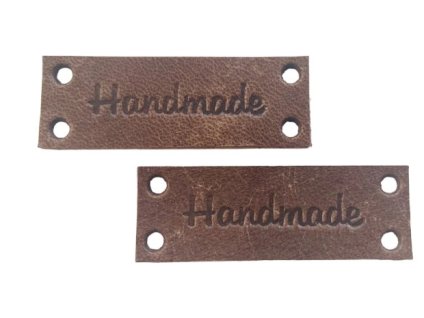 Visačka Handmade - 15 x 45 mm - mokka