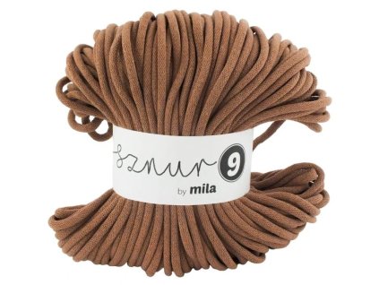 Bavlněná šňůra MILA 9 mm délka 100 m - skořicová