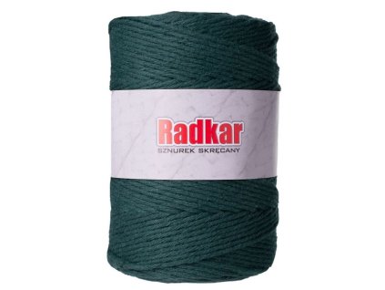 Bavlněná šňůra Radkar Macrame 5 mm - zelená lahvová 100 m