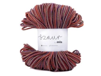 Bavlněná šňůra MILA Rainbow 5 mm - multicolor