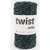 TWIST MILA 3 mm - zelená lahvová stříbrná