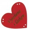 Handmade štítek Vyrobeno s láskou - červené srdce