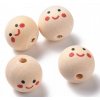 Dřevěné korálky s obličejem 20 mm - průvlek 5 mm