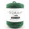 Bavlněná šňůra MILA Premium Cotton 5 mm - zelená trávová stříbrná