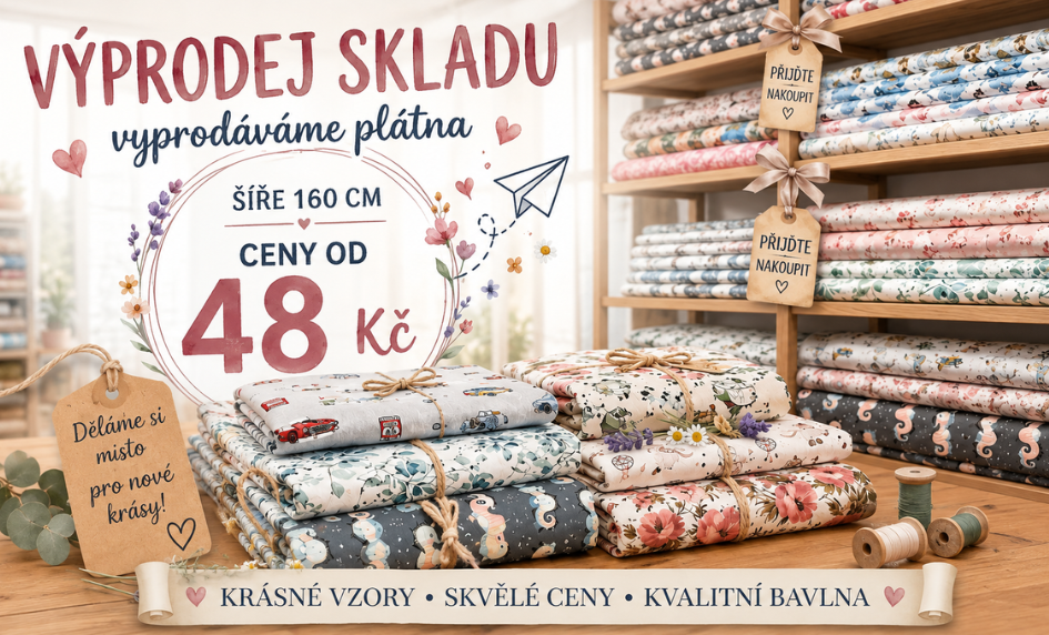 AKCE Bavlněná plátna šíře 160 cm