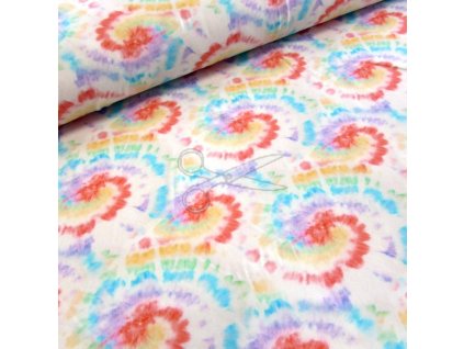 Bavlněný úplet BATIKA duhová šíře 160 cm