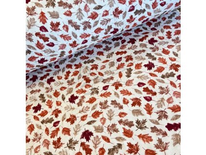 Bavlněný flanel PODZIMNÍ LISTÍ šíře 240 cm