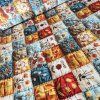 Bavlněný satén PATCHWORK vyšívaný šíře 240 cm