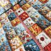 Bavlněný satén PATCHWORK vyšívaný šíře 240 cm