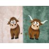 MrsMintDesign HolyCow FrenchTerry beige smaragd Panel Kühe 100172 100266 q1