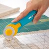 Olfa Quick Change Rotary Cutter Aqua in use 80630