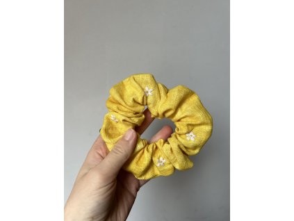 Scrunchie žlutá kopretiny