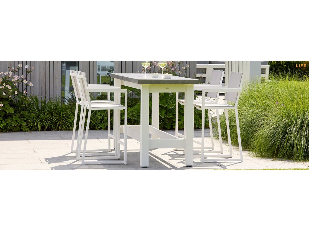 Stelvio bárasztal fehér/kerámia