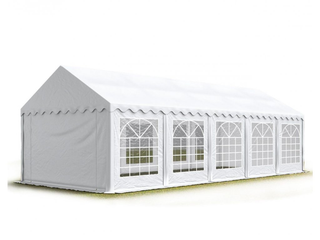 Party sátor 4x10m - PVC Prémium tűzálló fehér színű