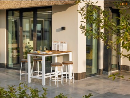Concept bárasztal fehér/teak