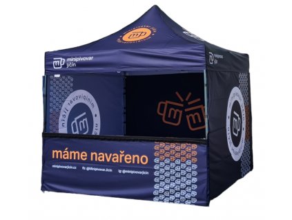 Parti reklámsátor ollós 3x3m acél, nyomtatással