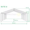 Rendezvénysátor 6×10 m – PVC Max 2 m, fehér