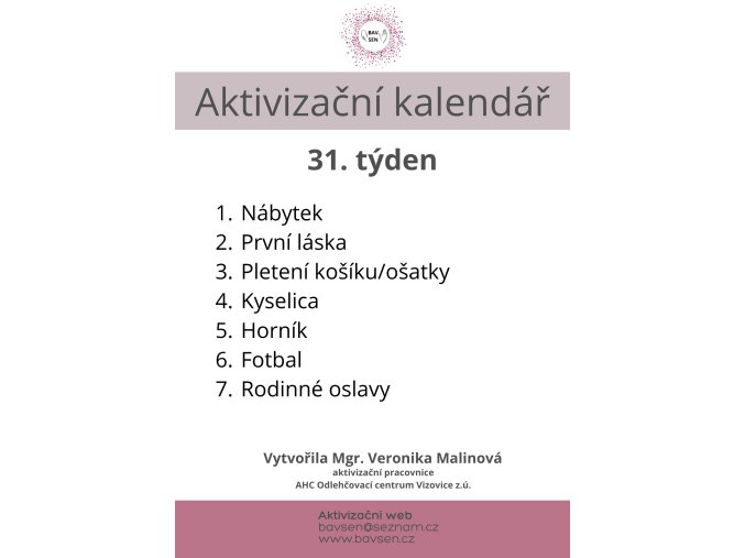 Aktivizační kalednář 5 (72)
