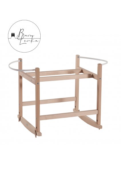Ahojbaby Houpací stojan na Mojžíšův košík pro miminko RockingBaby Natural bez laku