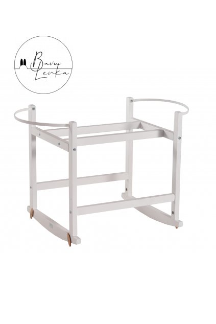 Ahojbaby Houpací stojan na Mojžíšův košík pro miminko RockingBaby White bílý