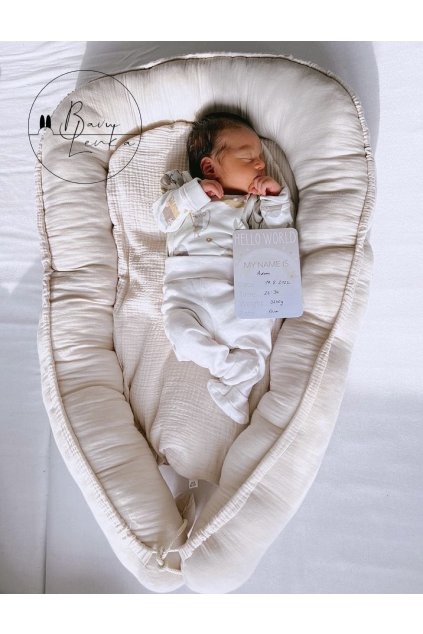 Hnízdečko - béžový mušelín ecru