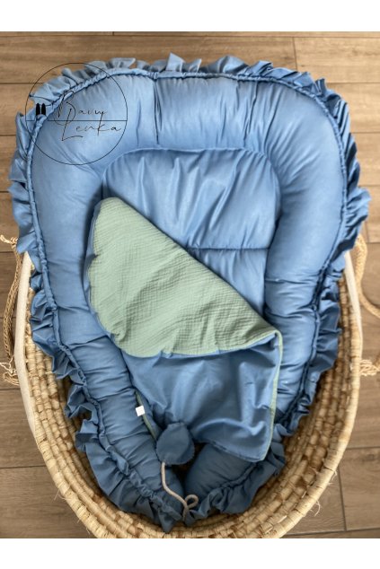 Hnízdečko - modrý mušelín