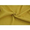 muslin bawelniany musztardowy w zlote mini kropki