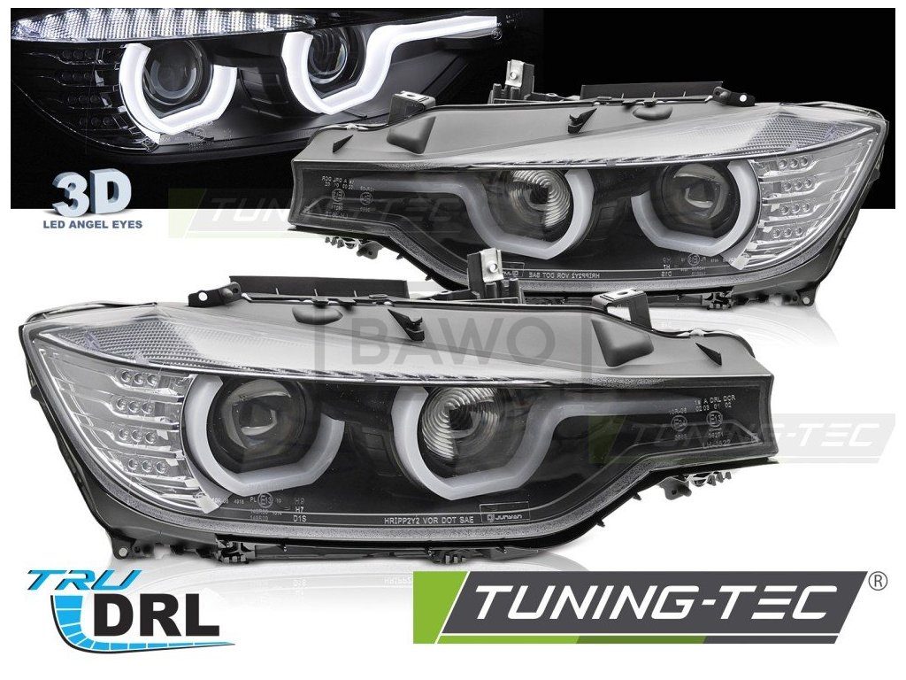 tt predni svetla s u type led pro bmw f30 f31 2011 2015 cerna