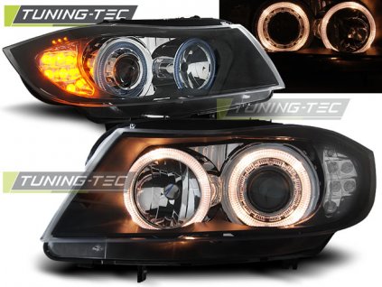 11248 predni svetla angel eyes bmw e90 e91 sedan touring 05 09 cerna led blinkr