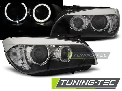 tt predni svetla s led angel eyes bmw x1 e84 cerna