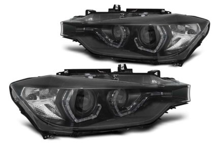 predni svetla s led angel eyes drl bmw 3 f30 f31 xenon afs 10 15 cerna