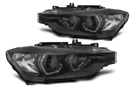 predni svetla s led angel eyes drl bmw 3 f30 f31 lci 15 18 cerna