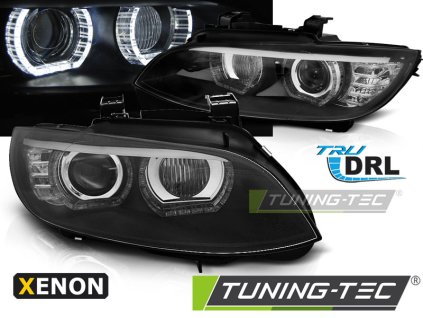 tt predni svetla xenon d1s afs 3d led angel eyes bmw e92 e93 06 10 cerna