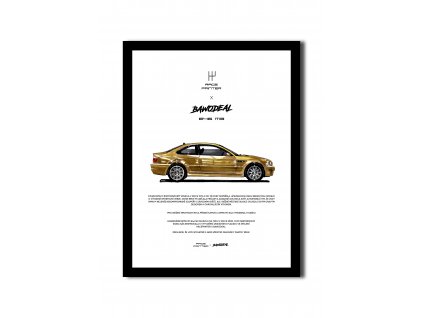 BMW M3 E46 Phoenix Yellow obraz na zeď, poster rám