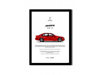 BMW M5 E39 Imola Red obraz na zeď, poster RÁM