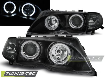 tt predni svetla angel eyes ccfl bmw e46 01 05 sedan touring cerna
