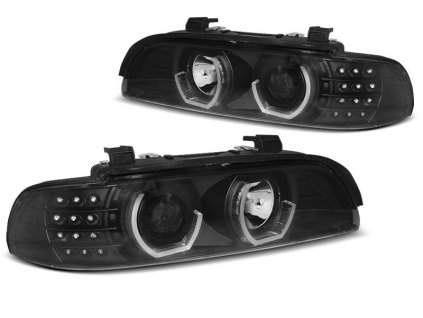 Přední LED světla BMW E39 95-03 3D angel eyes - černá