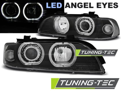 tt predni svetla s led angel eyes bmw 5 e39 cerna