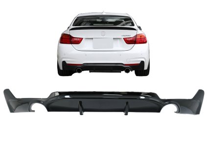 88510 zadni difuzor bmw f32 f33 f36 coupe cabrio m performance design s dvojitou koncovkou cerny lesk