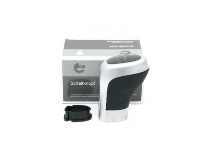 Hlavice řadicí páky BMW 1 3 5 6 7 X1 X3 X5 Z3 Z4 25117566267 6Q černá/stříbrná matná kůže