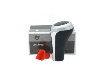 Hlavice řadicí páky BMW  E81 E82 E87 E88 E90 E91 E92 E60 E61 E63 X1 E84 X3 E83 X5 E70 - 25117566267 5Q černá/chrom kůže