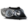 Přední světla angel eyes BMW E90 černá