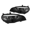 Přední světla xenon D1S 3D LED DRL angel eyes, AFS BMW X5 E70 07-10 černá