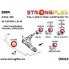 Sada silentbloků nápravy BMW E46 SPORT - 036206A (Průměr silentbloku předního ramene 21mm, Průměr zadního pouzdra ramene 12mm, Přední pouzdro zadního ramene 031516 - 60mm)