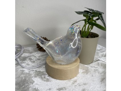 Dekorace Svítící Třpytivý Ptáček