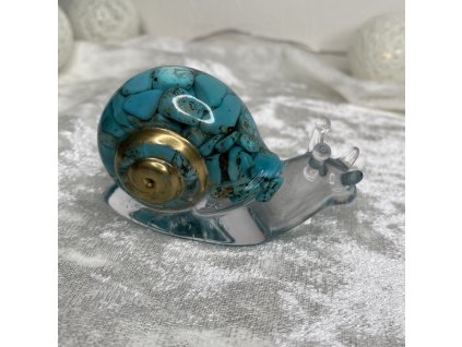 Dekorace Šneček s Tyrkysem